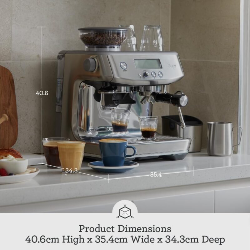 Sage Barista Pro Espresso Machine – Bean-to-Cup with Integrated Grinder, ThermoJet Heating & Milk Frother, Brushed Stainless Steel - Image 15