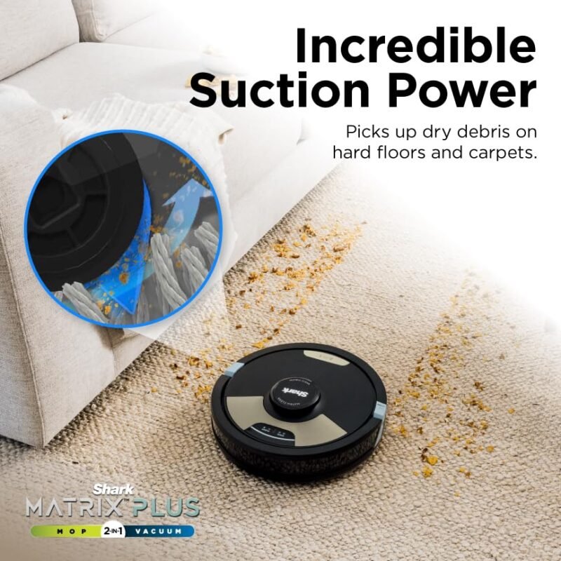 Shark Matrix Plus 2-in-1 Robot Vacuum & Mop with Sonic Mopping, Matrix Clean Navigation, Self-Empty HEPA Base, Precision Mapping, CleanEdge Technology, Pet Hair Removal, WiFi/App Control, RV2610WA - Image 30