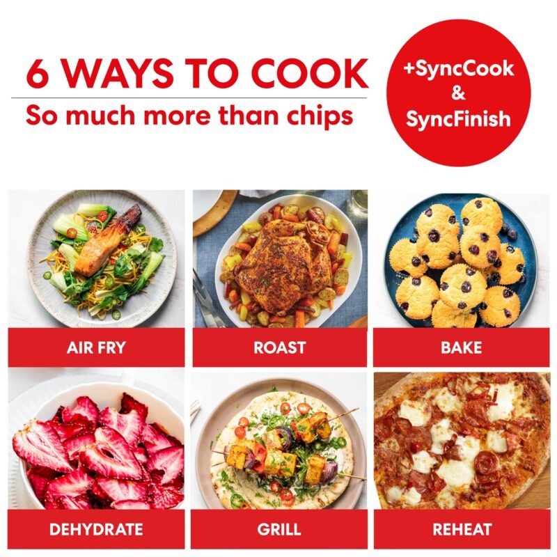 Instant Pot VersaZone Dual Air Fryer 8.5L – Double Basket with Divider, 8-in-1 Smart Cooking, Energy Saving, Easy Clean, Black Stainless Steel - Image 38
