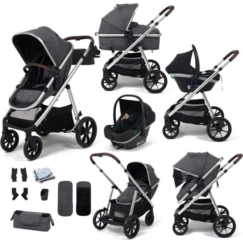 Babylo Zap Travel System Ride-on Board with i-Size Infant Carrier, Silver/Grey