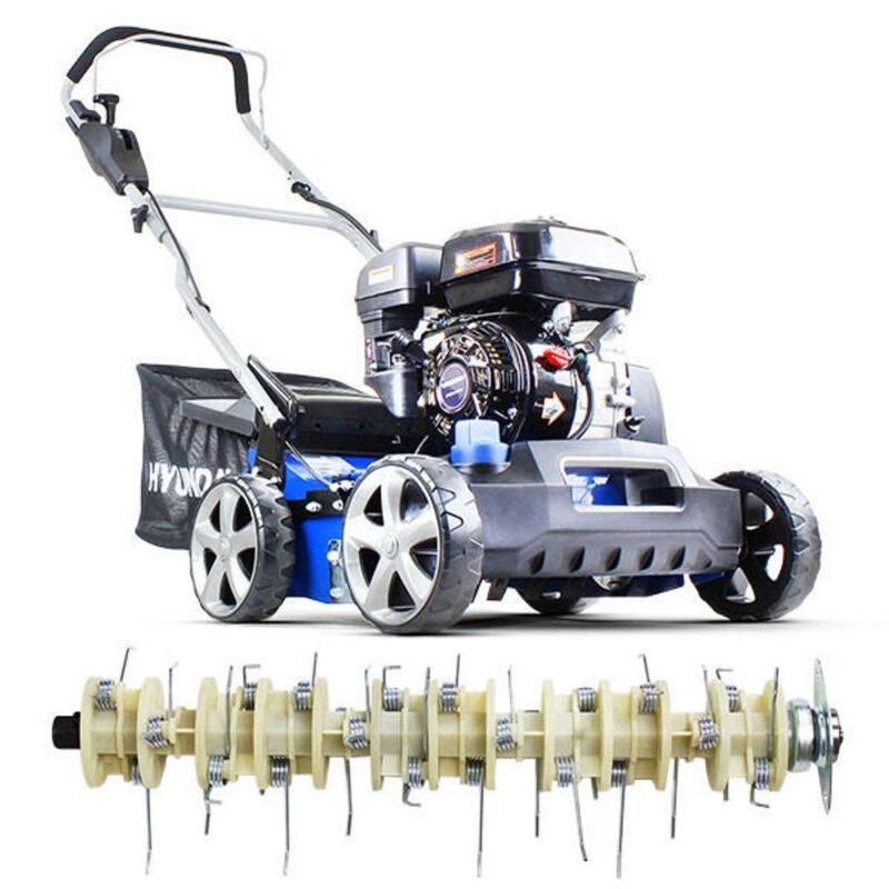 Hyundai HYSC210 40cm Petrol Lawn Scarifier & Aerator 212cc Engine, 4-Stroke Engine for Lawn Care & Maintenance